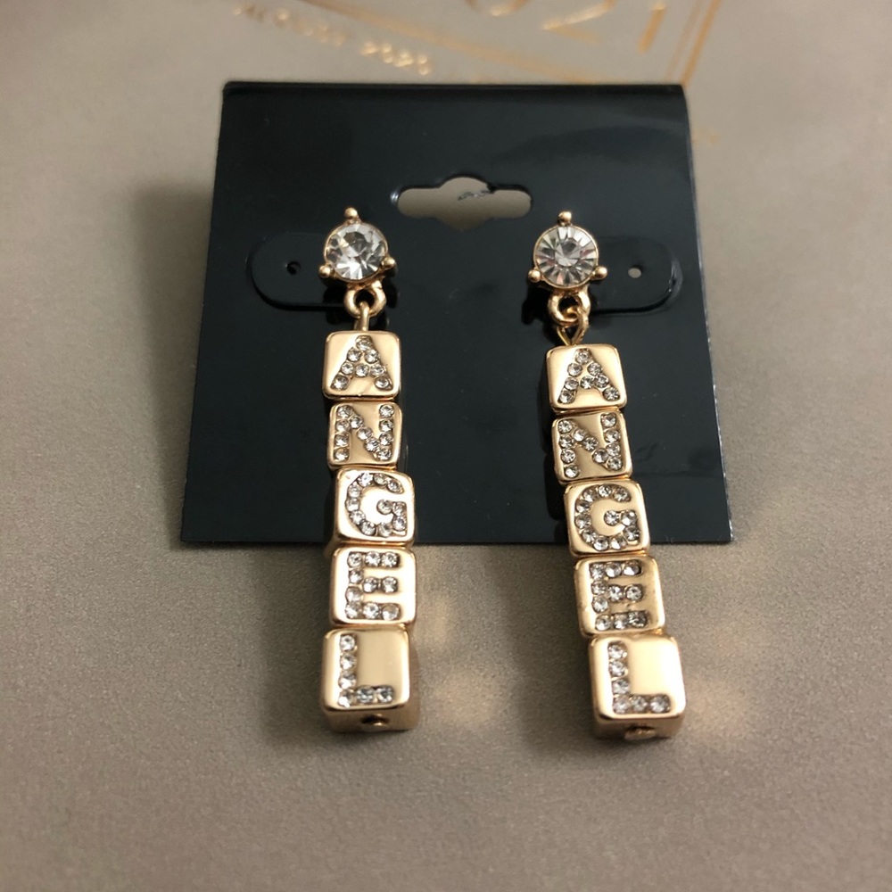 ASOS ANGEL BLOCK DROP EARRINGS